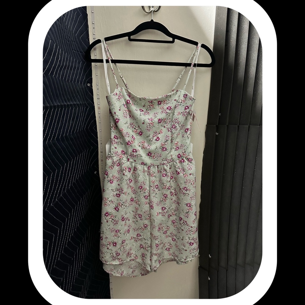 Papaya Pink and White Floral Romper